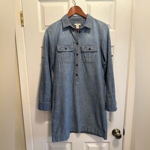 J. Crew Button Down Long Sleeve Dress